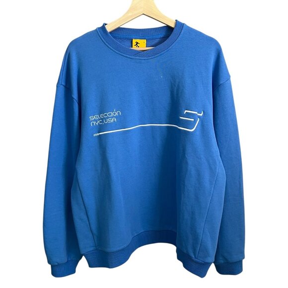 Scenes Soccer Mens Seleccion NYC Crewneck Sweatshirt Blue Small Streetwear - Picture 1 of 12